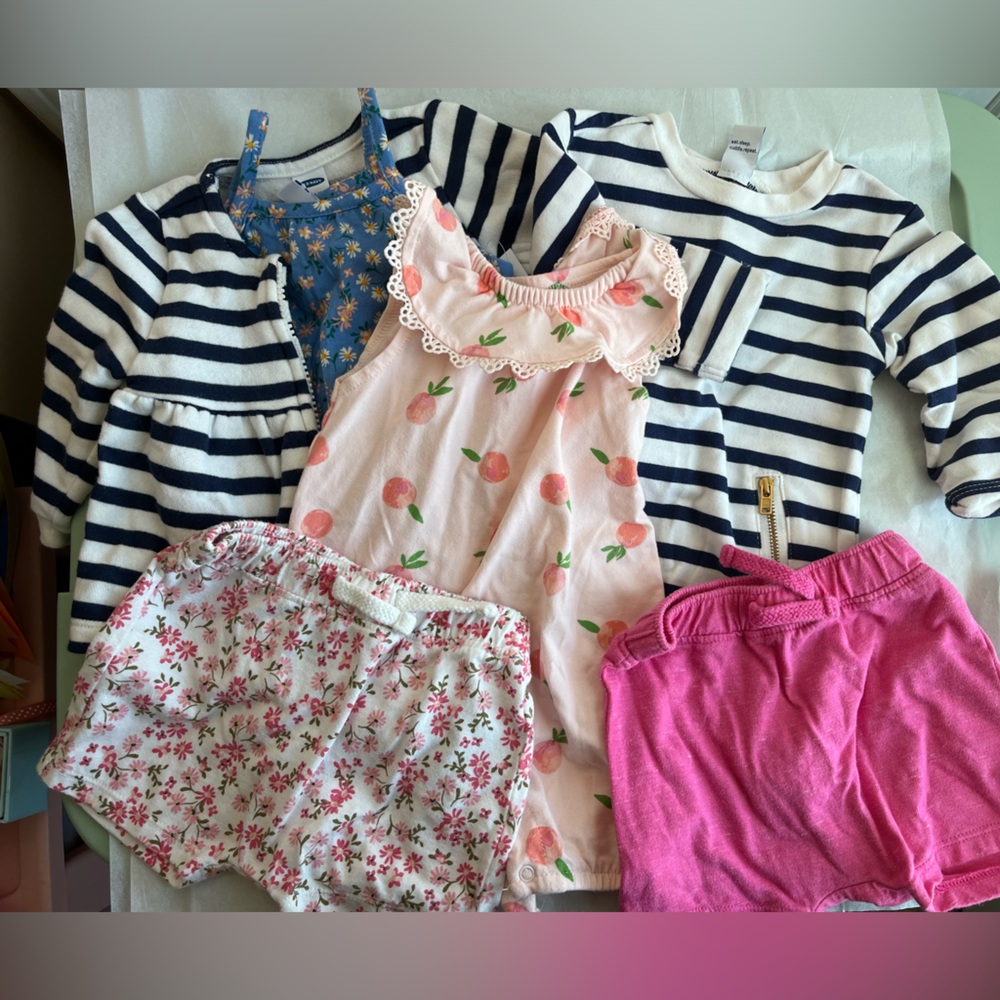 Striped and Floral Baby Clothing Set